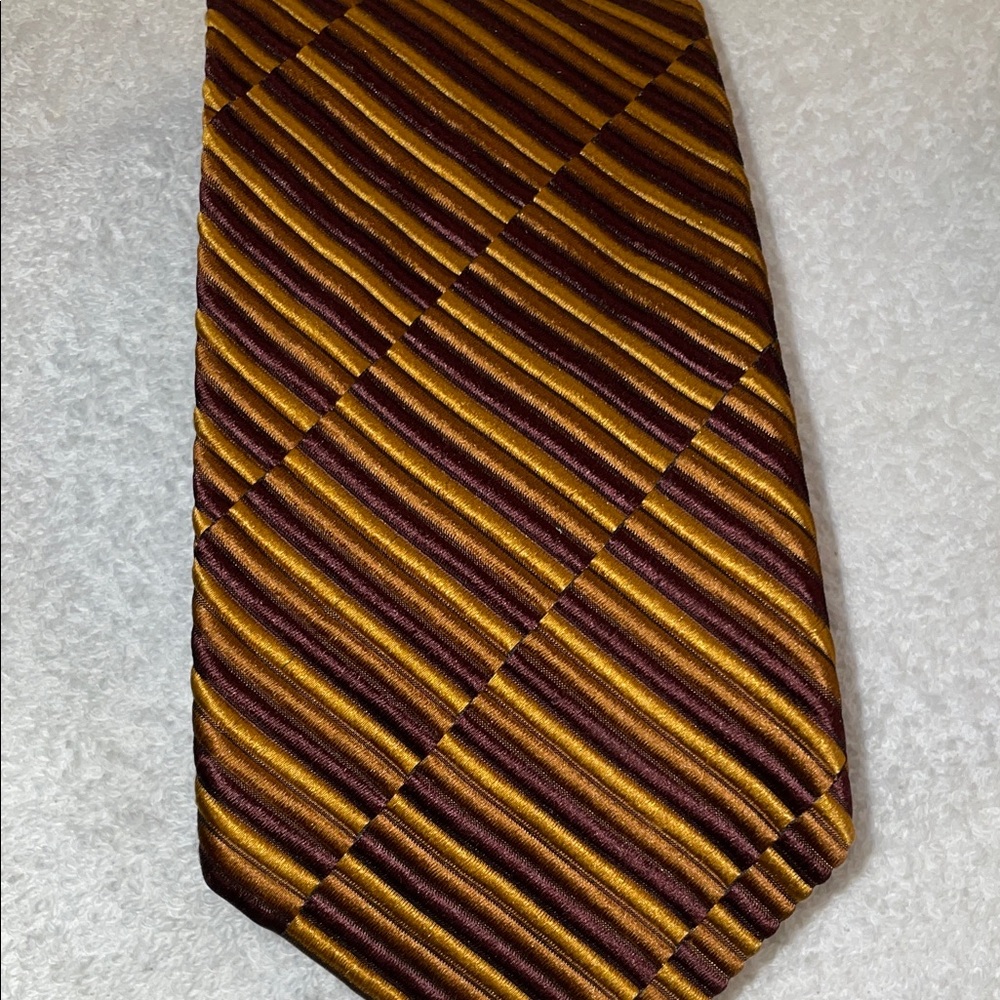 XMI PLATINUM TIE Striped Brown and Gold Men's Tie